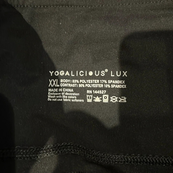 Yogalicious Lux high waisted leggings Black XXL  NWT - Picture 5 of 16